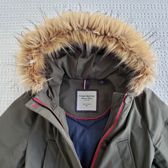 Tommy Hilfiger Jacket Coat Olive Green XS - Picture 3 of 9